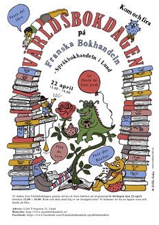 Event poster, World book day, Franska språkbokhandeln i Lund, 2017